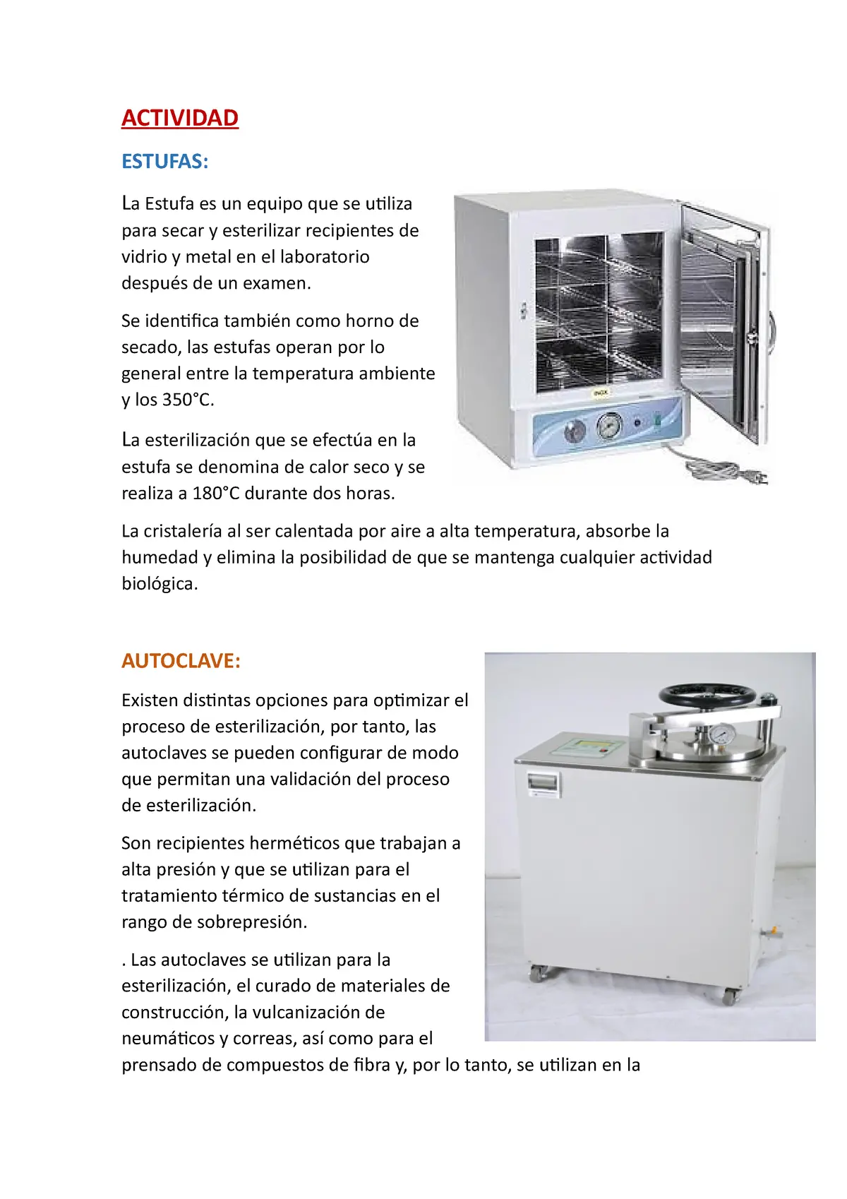 diferencia entre autoclave y estufa - Qué elementos pueden esterilizarse en autoclave y en estufa