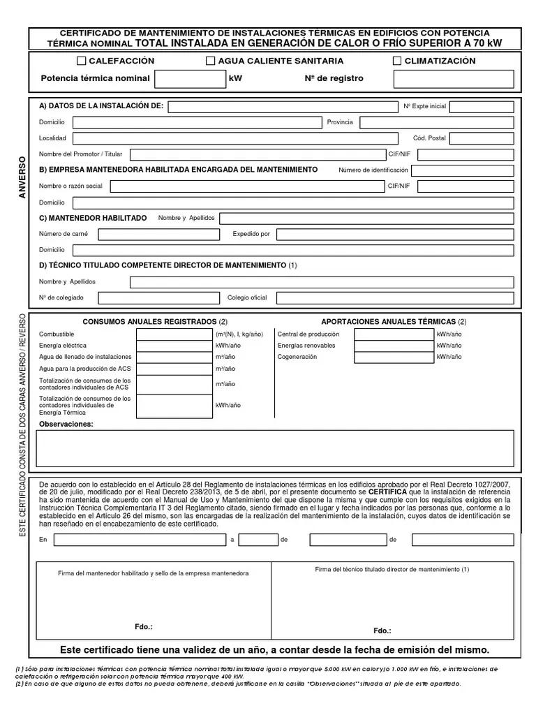 certificado para poder instalar una caldera de biomasa - Qué es el certificado de instalacion termica