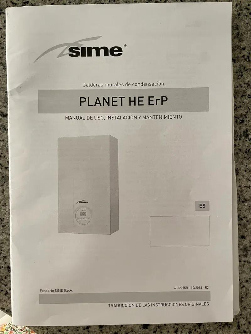 caldera sime planet he manual - Qué significa al en la caldera