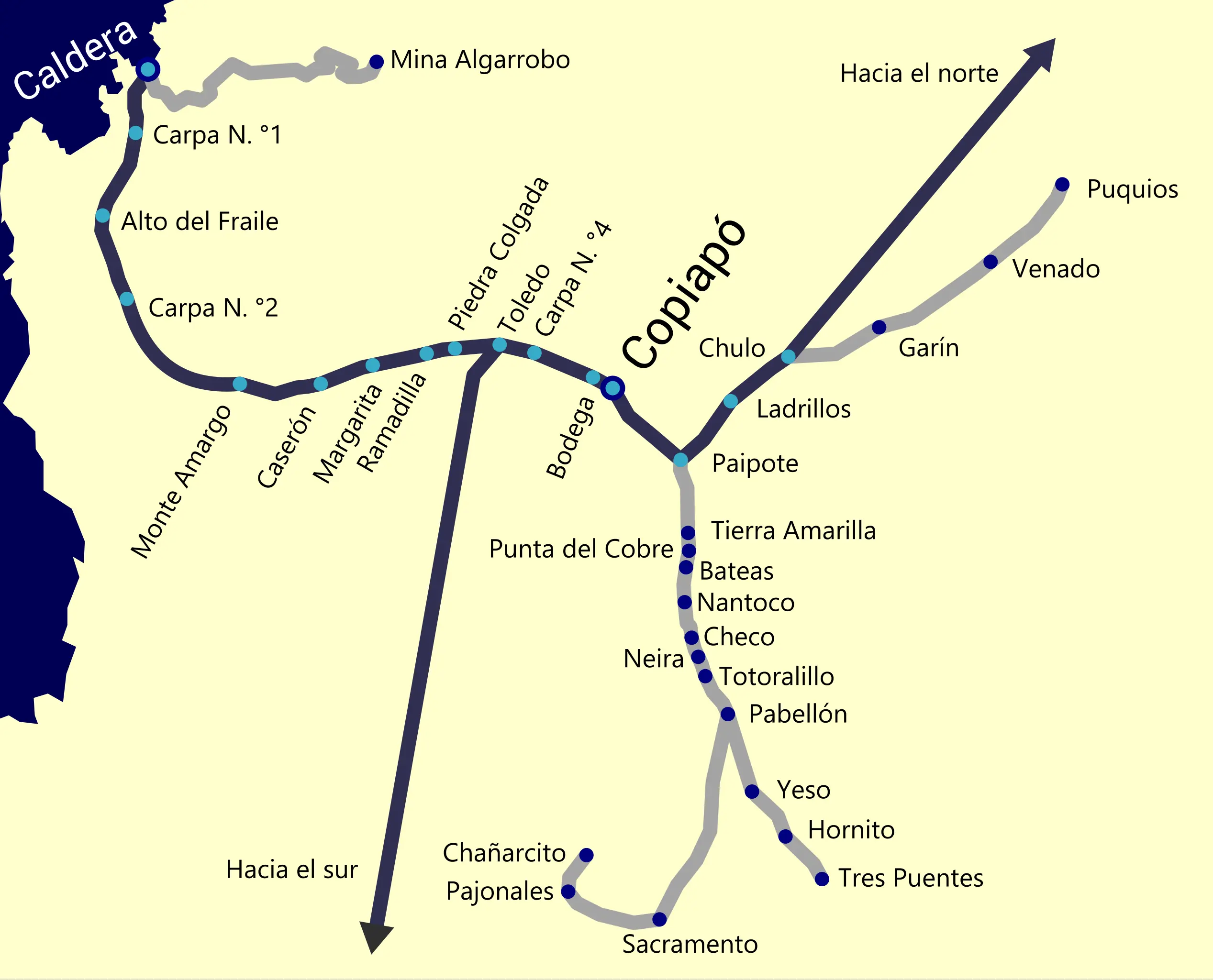 caldera copiapo - Quién inauguró el ferrocarril de Copiapó y caldera